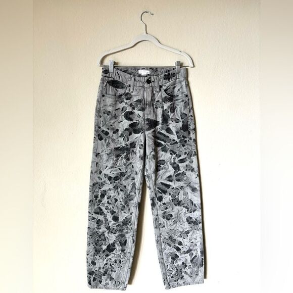 Good American Grey Jeans High Rise Straight Wide Leg Tie Dye Size 25 - Picture 6 of 11